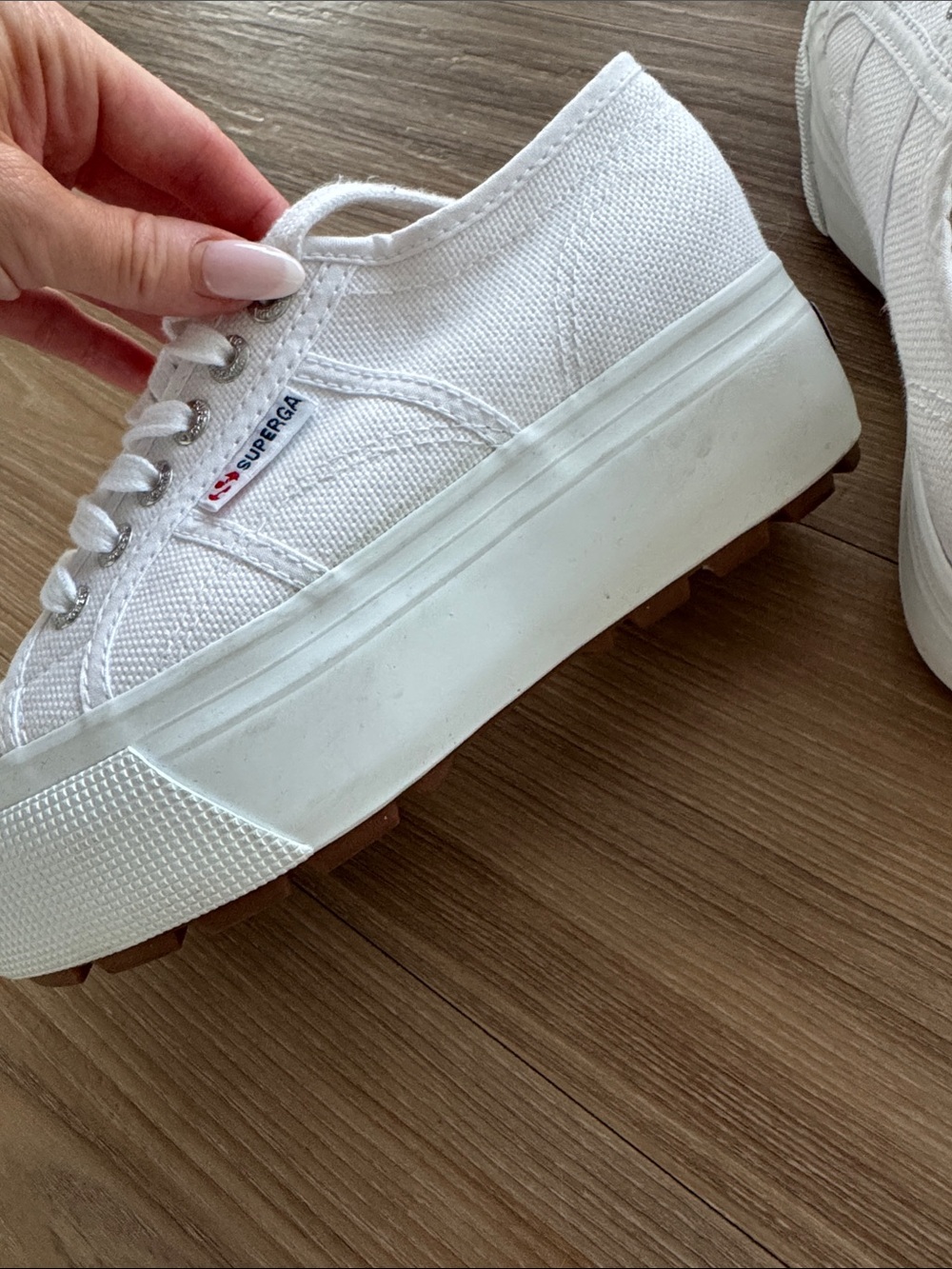 Superga Women’s White Canvas 2790 Platform Sneakers